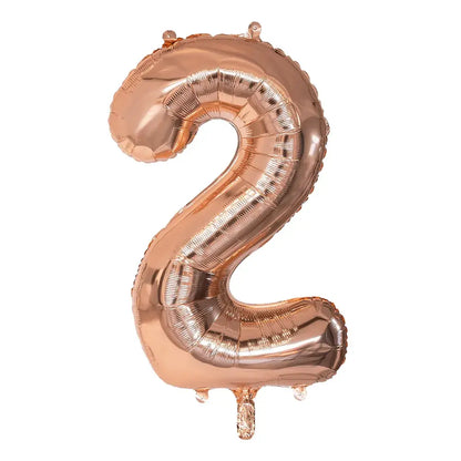 Ballon en aluminium '2' - 86 cm - Or Rose