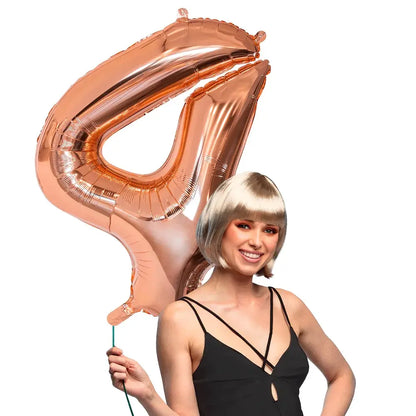 Ballon en aluminium '4' - 86 cm - Or Rose