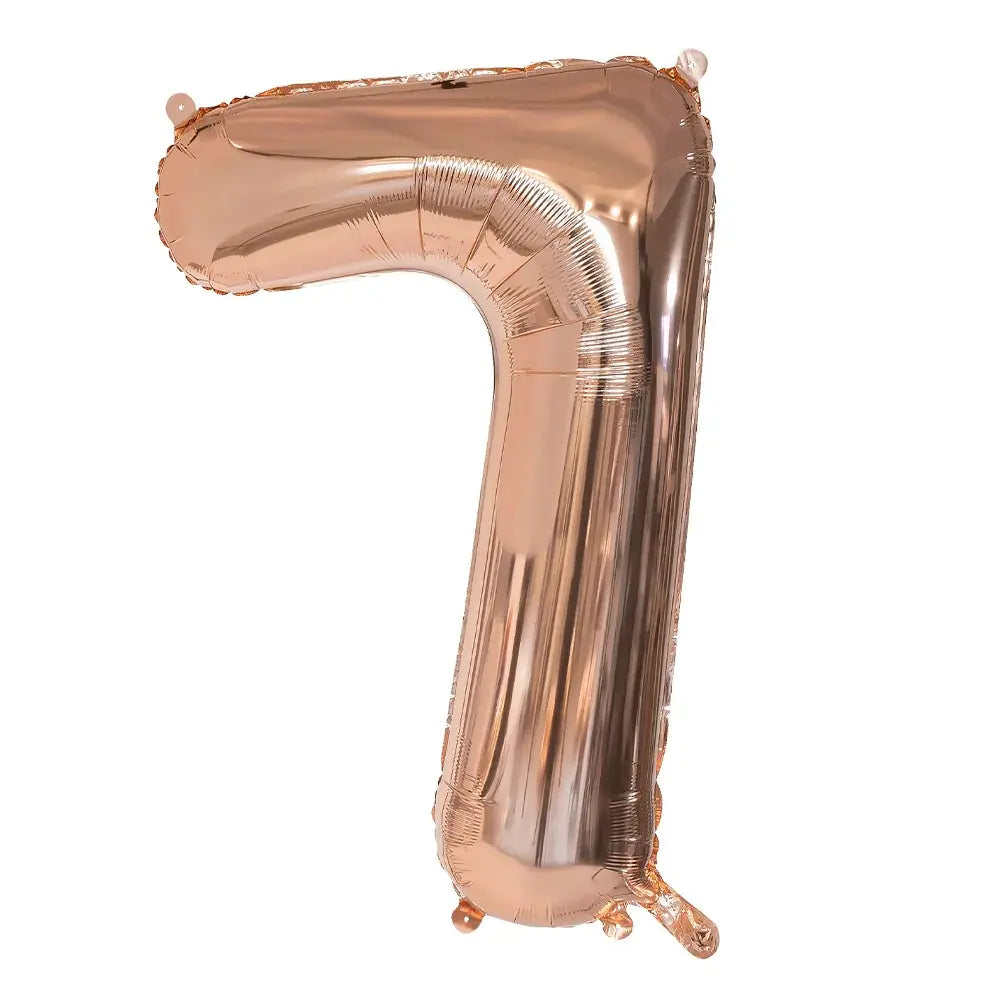 Ballon en aluminium '7' - 86 cm - Or Rose