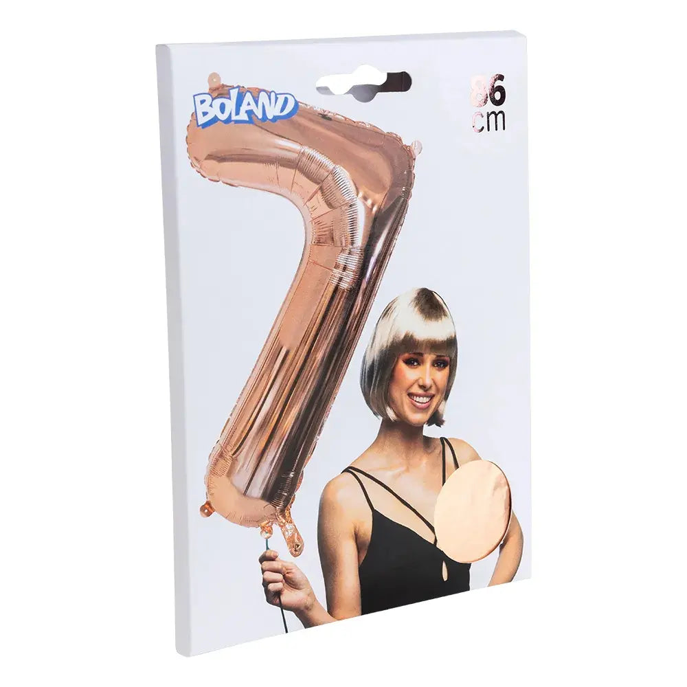 Ballon en aluminium '7' - 86 cm - Or Rose