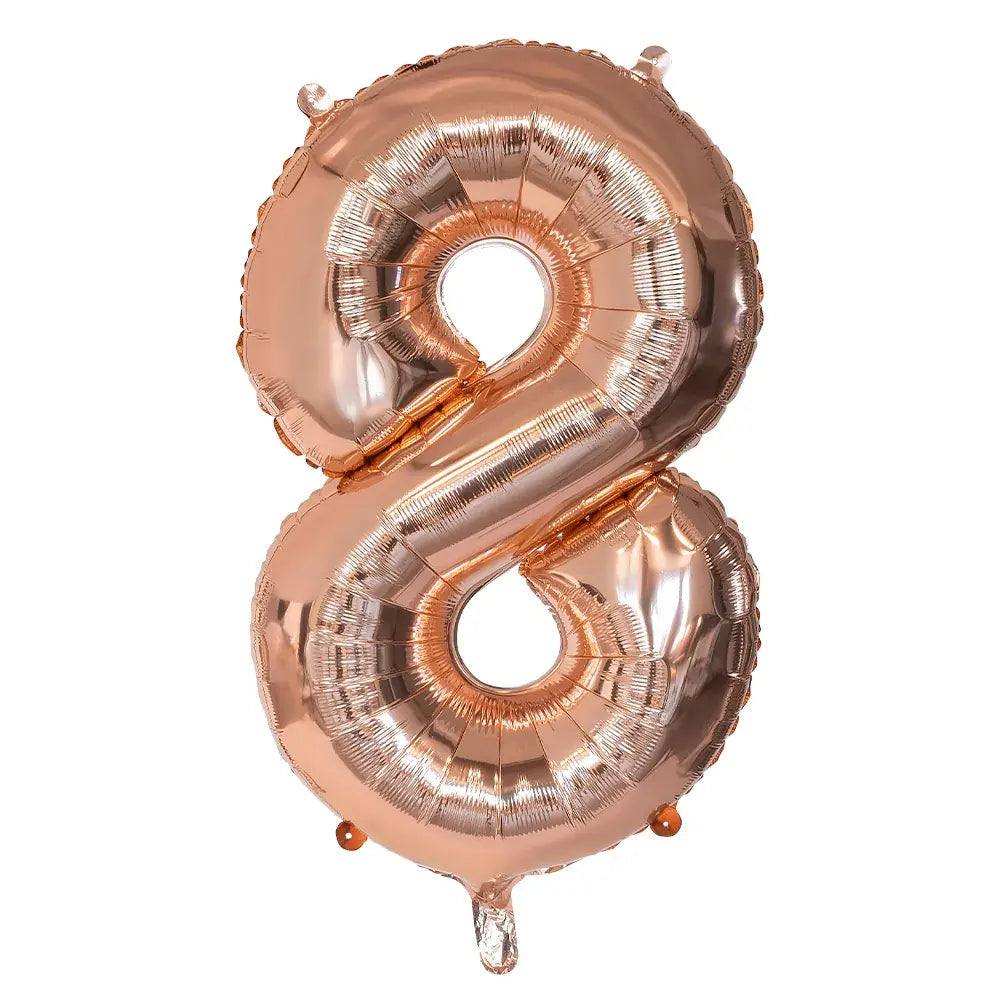 Ballon en aluminium '8' - 86 cm - Or Rose