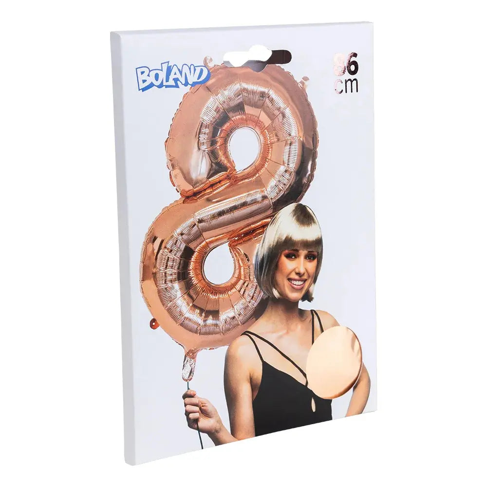 Ballon en aluminium '8' - 86 cm - Or Rose