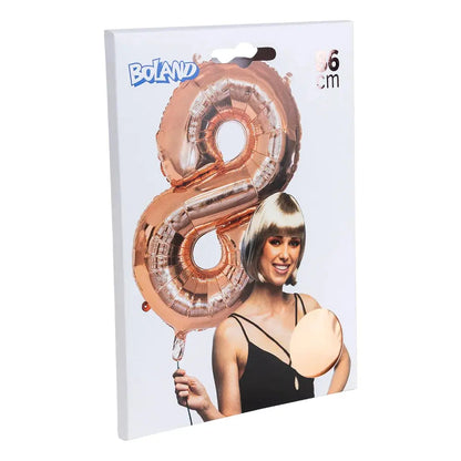 Ballon en aluminium '8' - 86 cm - Or Rose