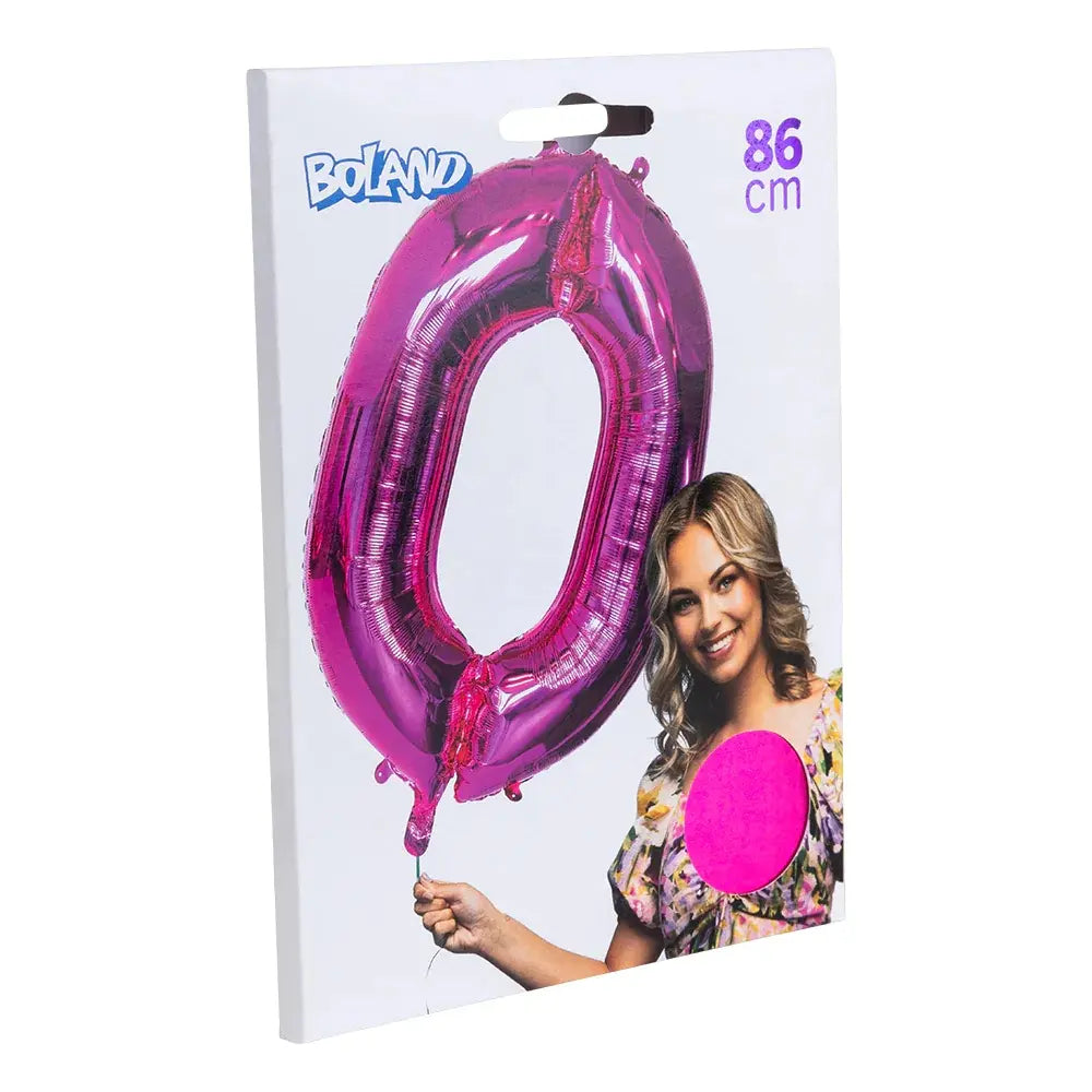 Ballon en aluminium '0' - 86 cm - Rose