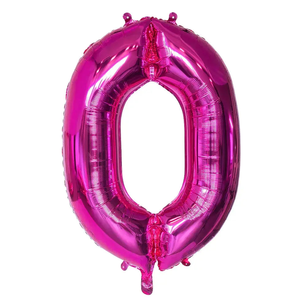Ballon en aluminium '0' - 86 cm - Rose