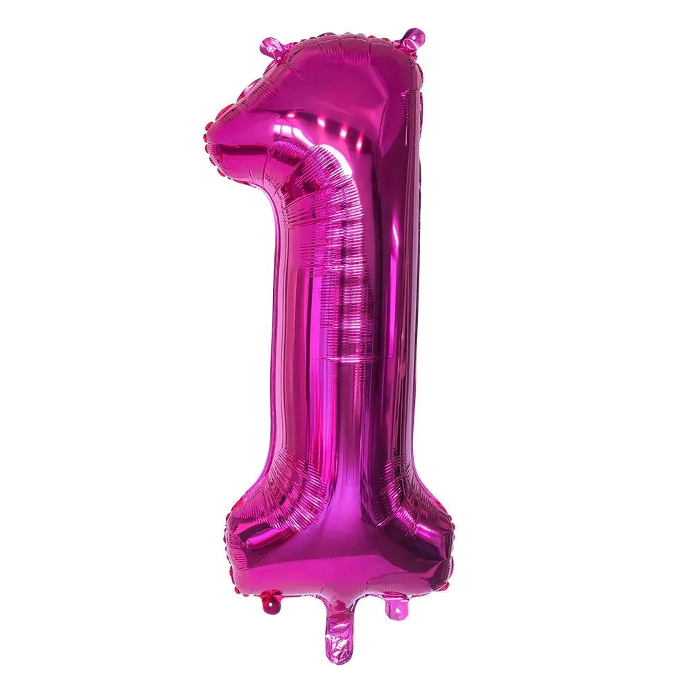 Ballon en aluminium '1' - 86 cm - Rose
