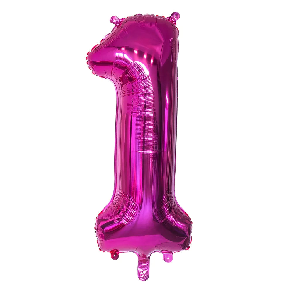 Ballon en aluminium '1' rose