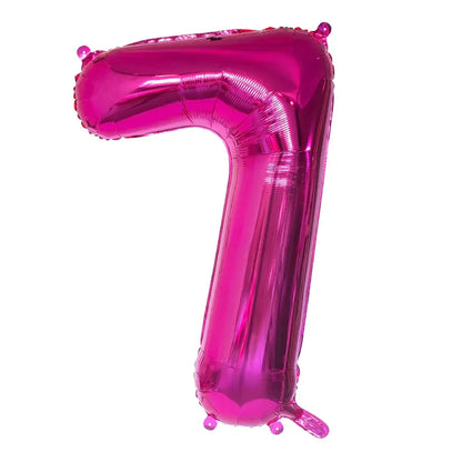 Ballon en aluminium '7' - 86cm - Rose
