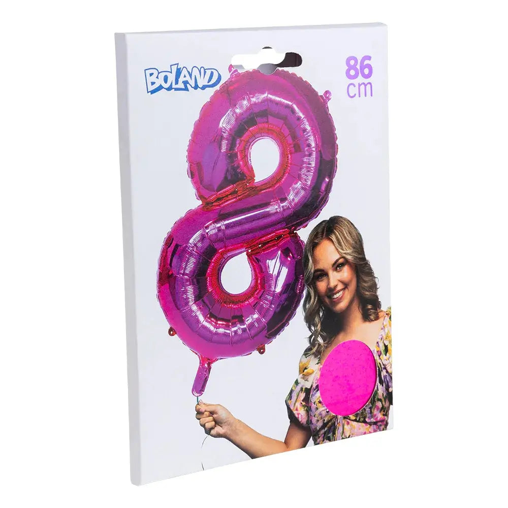 Ballon en aluminium '8' - 86cm - Rose