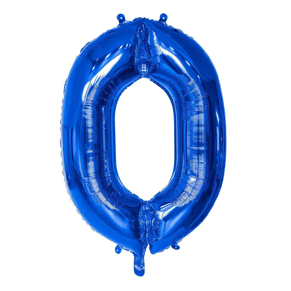 Ballon en aluminium '0' - 86 cm - bleu