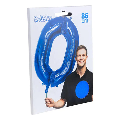 Ballon en aluminium '0' - 86 cm - bleu