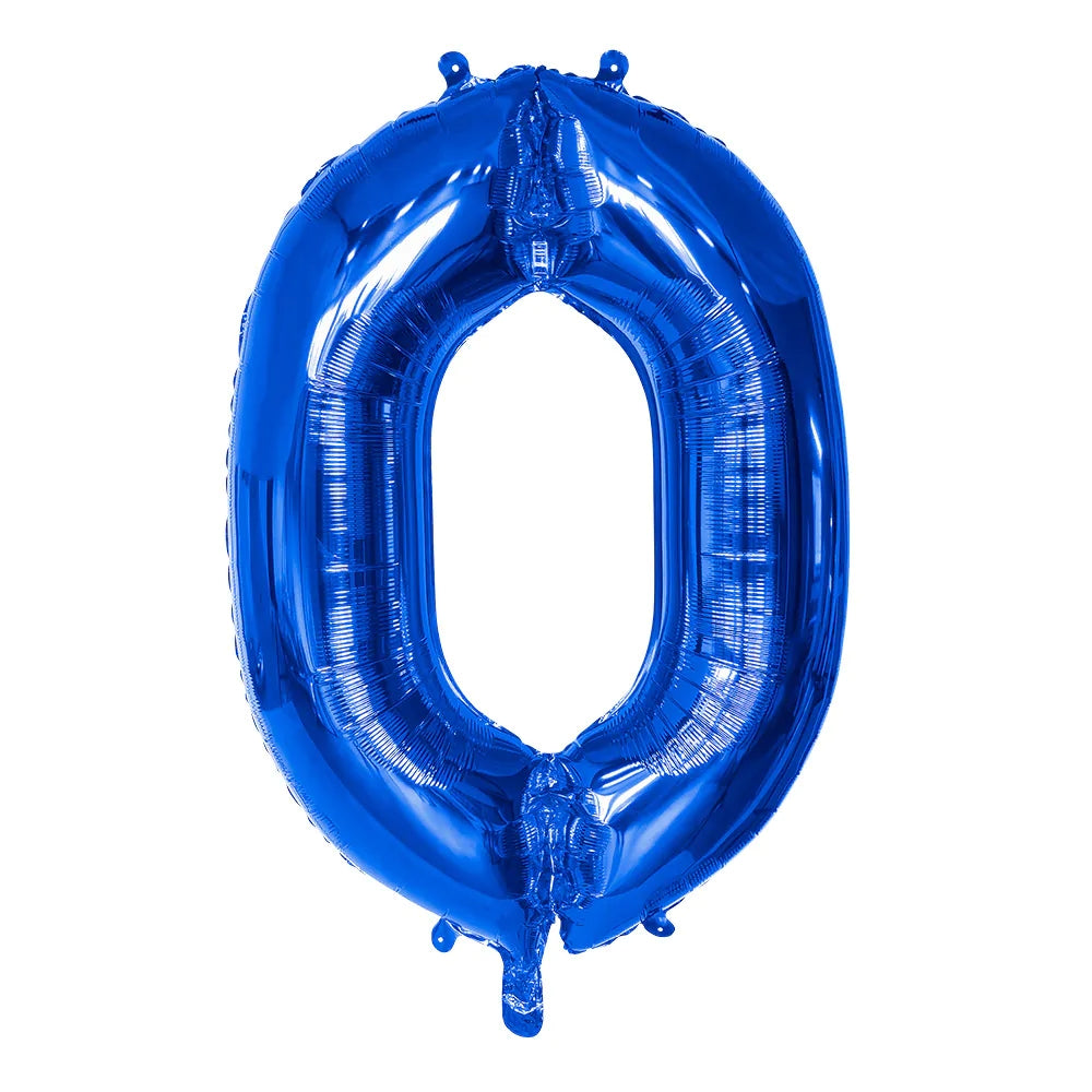 Ballon en aluminium '0' bleu