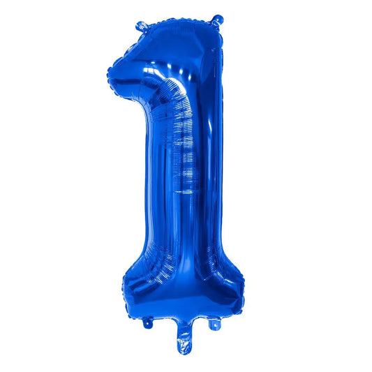 Ballon Alu 86cm - "1" Bleu Royal