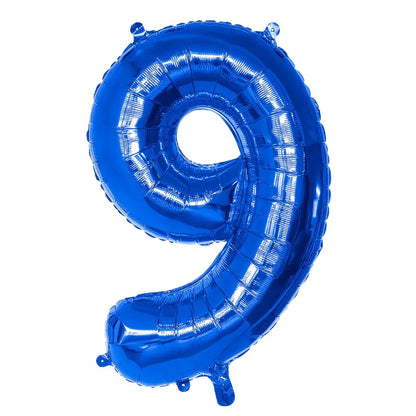 Ballon en aluminium '9' - 86 cm - bleu