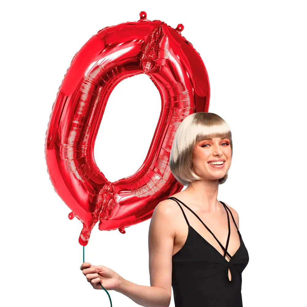 Ballon en aluminium '0' - 86 cm - Rouge