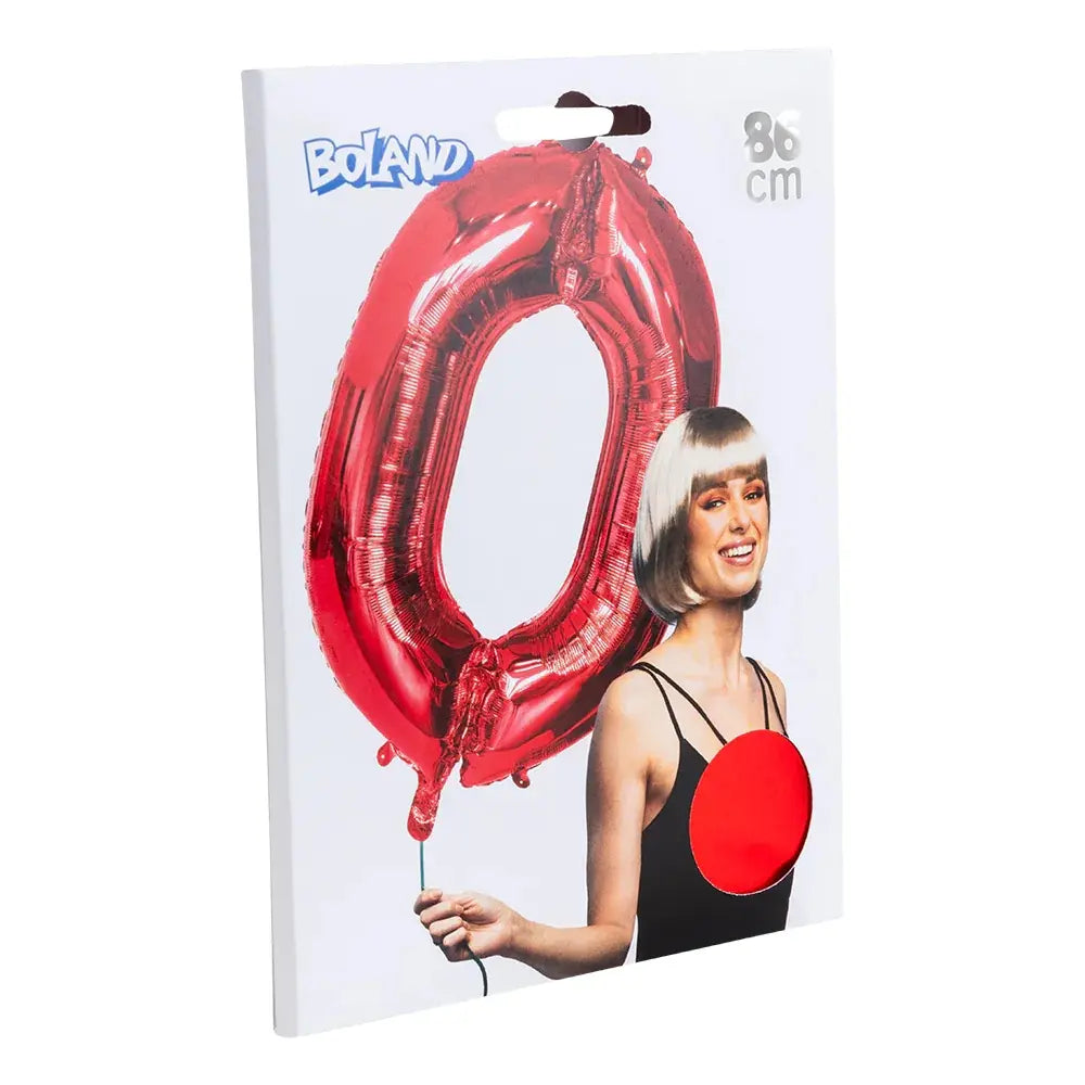 Ballon en aluminium '0' - 86 cm - Rouge