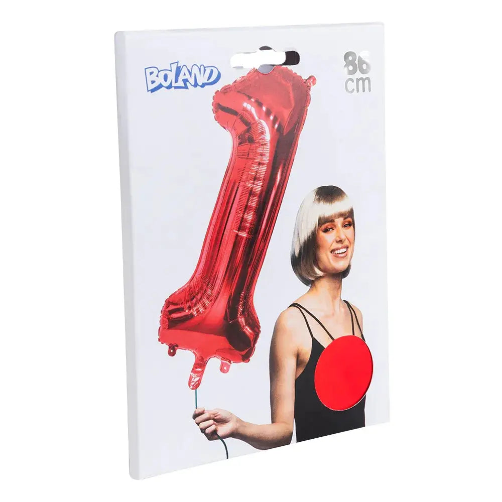 Ballon en aluminium '1' - 86 cm - Rouge