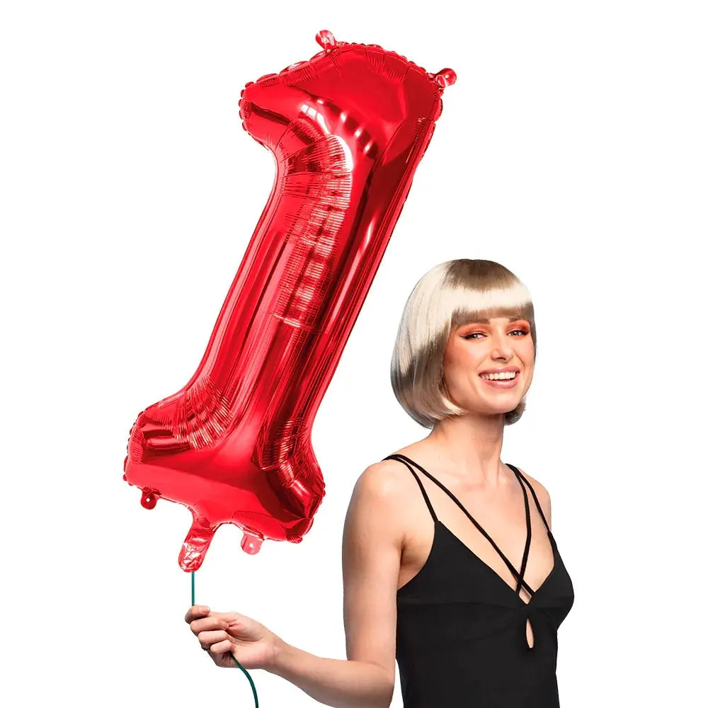 Ballon en aluminium '1' - 86 cm - Rouge
