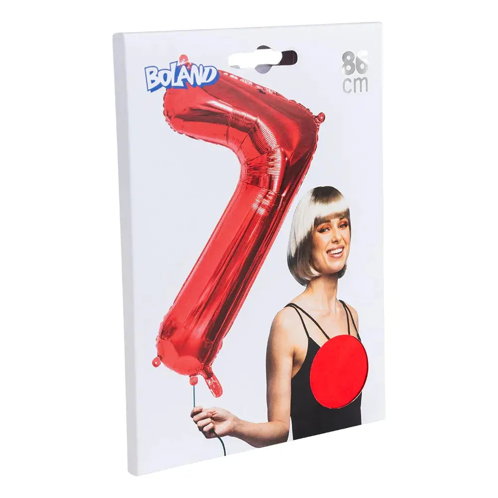 Ballon en aluminium '7' - 86 cm - Rouge
