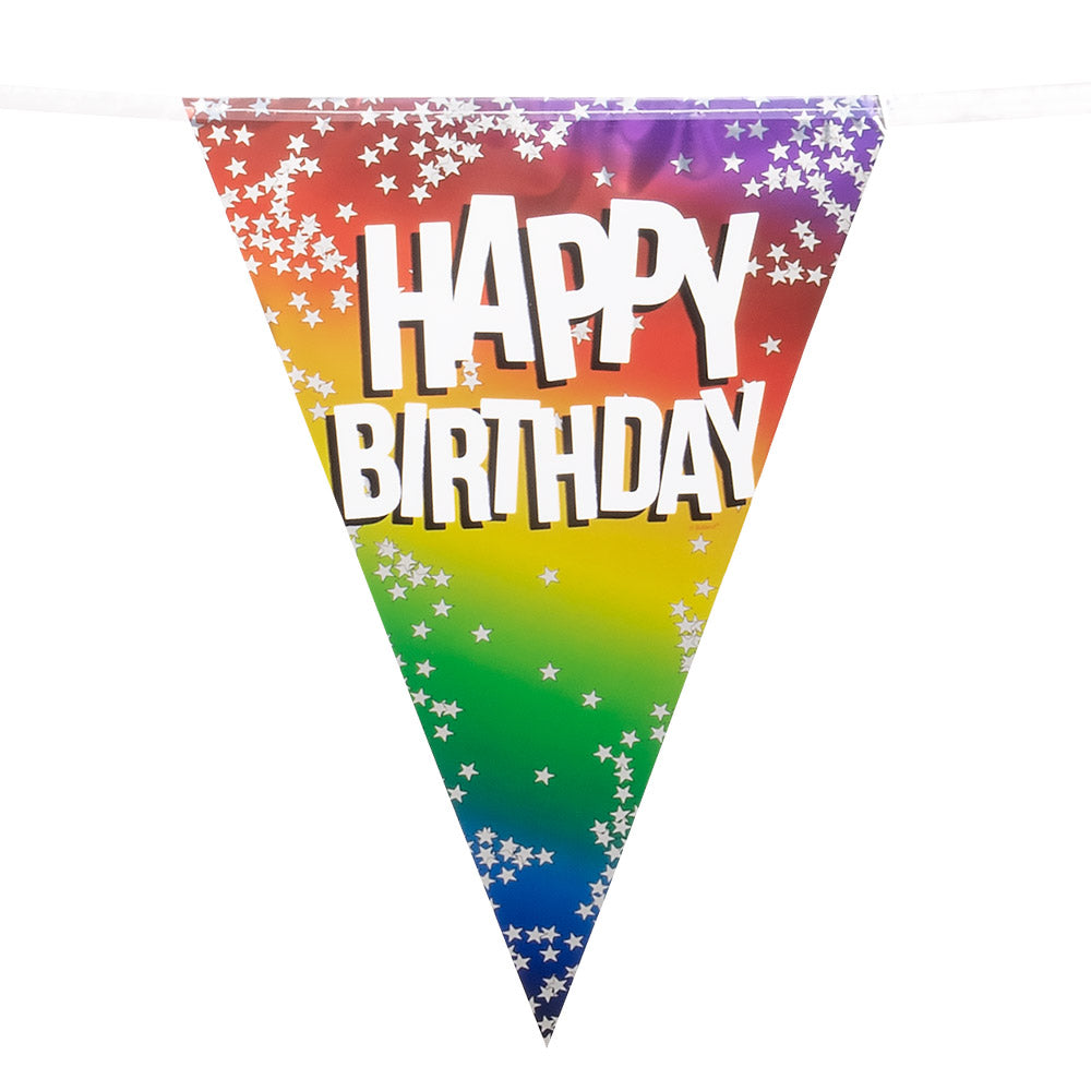 Guirlande de fanions aluminium 'Happy Birthday'