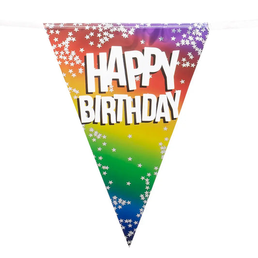 Guirlande de fanions aluminium 'Happy Birthday'