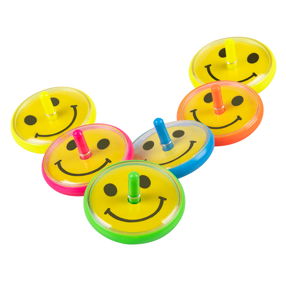 Set 6 Toupies souriants 5 couleurs (4 cm)