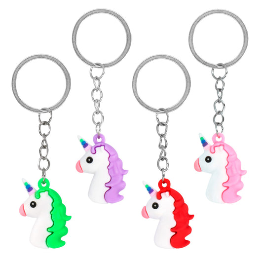 Set 4 Porte-clés Licorne 4 couleurs (3 x 2.5 cm)