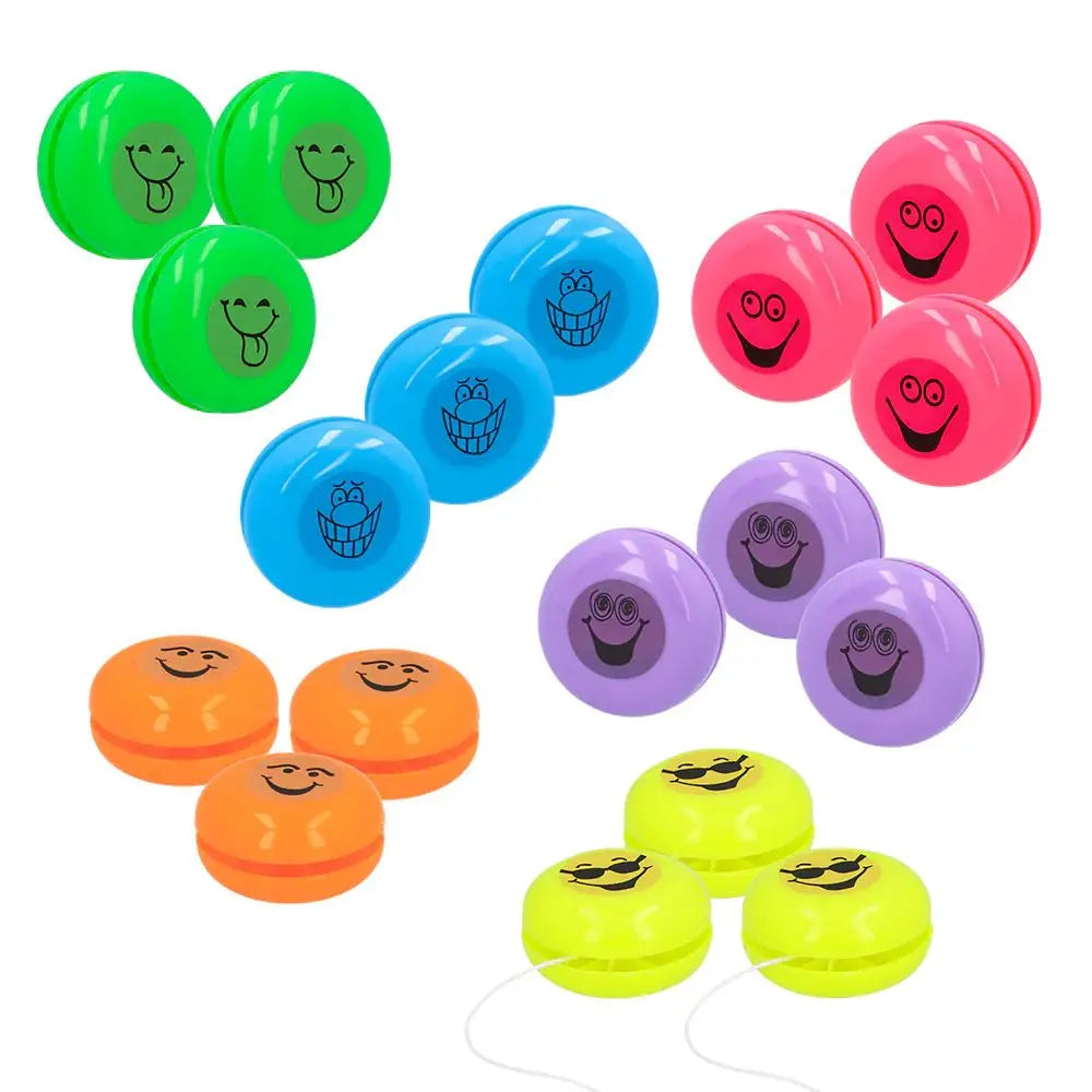 Set 18 Yo-yos souriants 6 couleurs (Ø 3.5 cm)