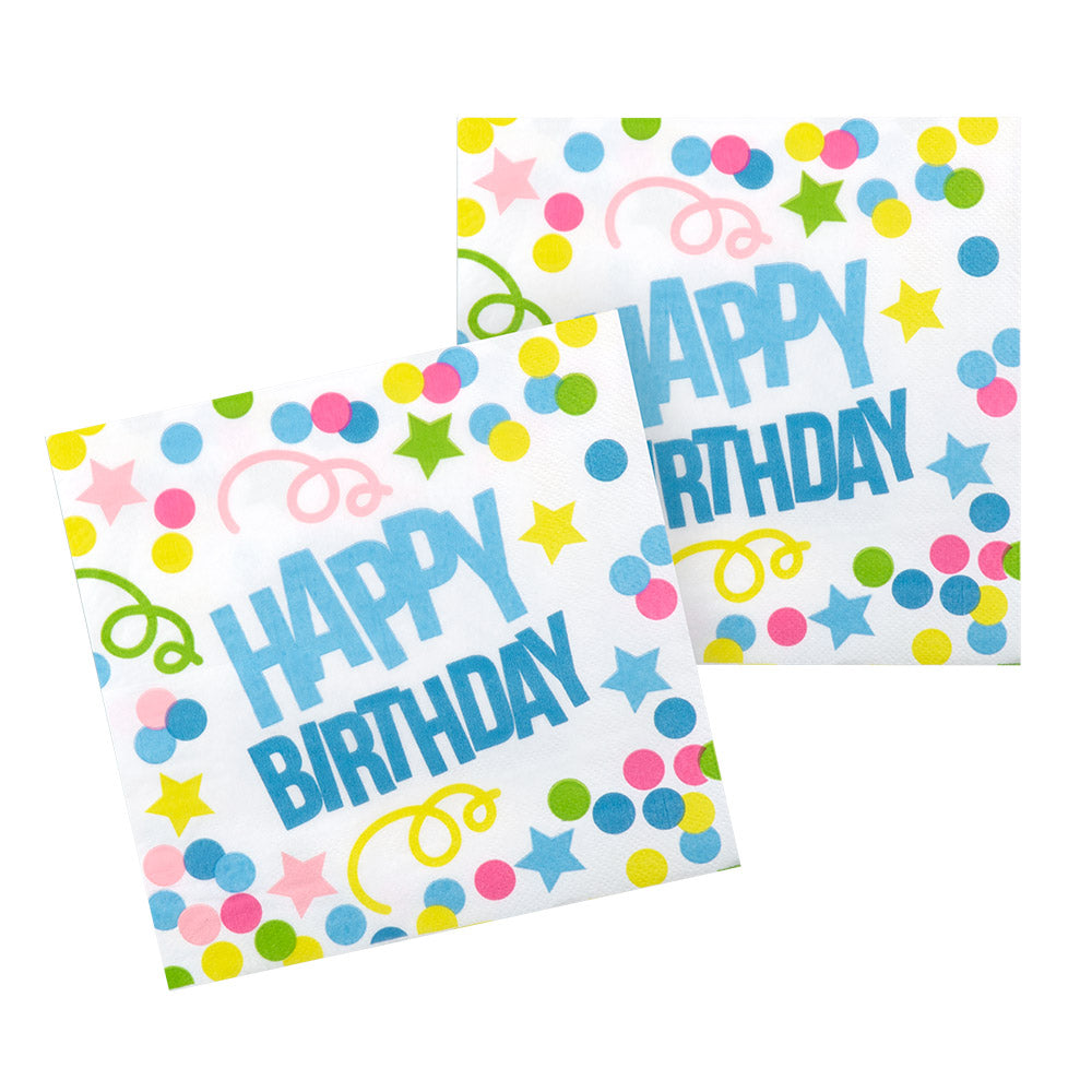 Set 12 Serviettes "Happy Birthday"