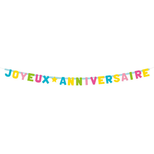 Guirlande lettre carton 'Joyeux Anniversaire'