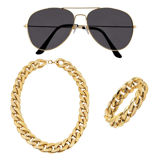 Set Pimp (collier, bracelet et lunettes party)