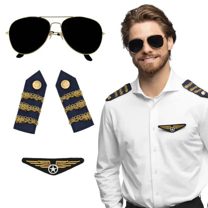 Set Pilote (lunettes, badge et épaulettes)