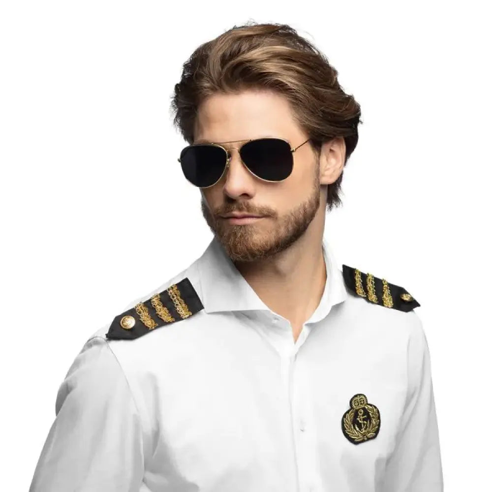 Set Capitaine (lunettes, badge et épaulettes)