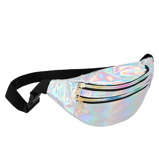 Sac banane / Sac de taille Holographique Argent