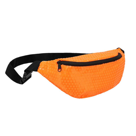 Sac banane / Sac de taille - Paillettes Sequins Orange Fluo