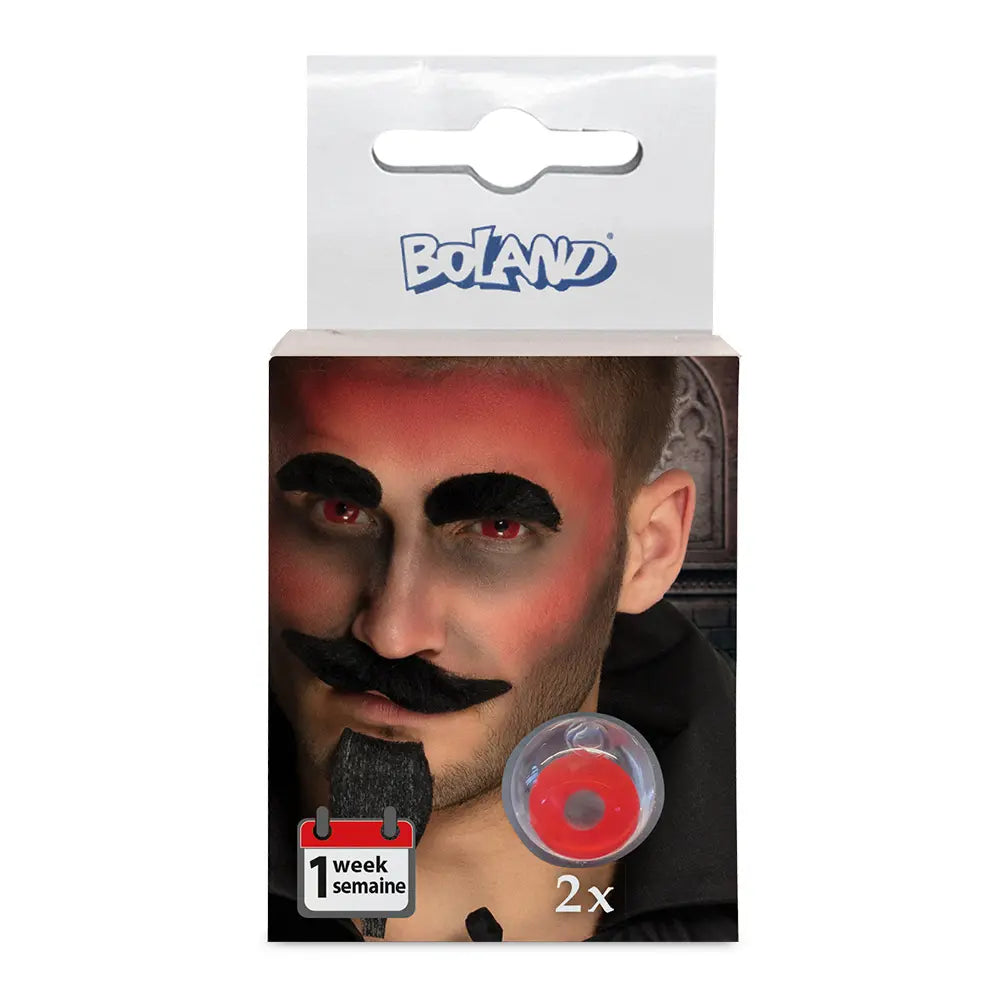 Lentilles Diable - Rouges cerclées de noir - 1 semaine