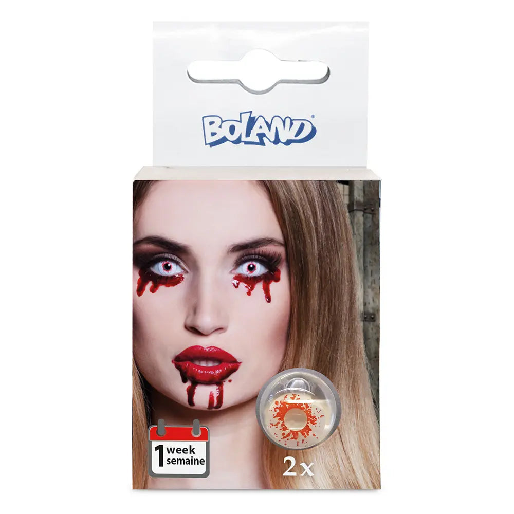 Lentilles Bloody - Rouges iris et pupille sang - 1 semaine