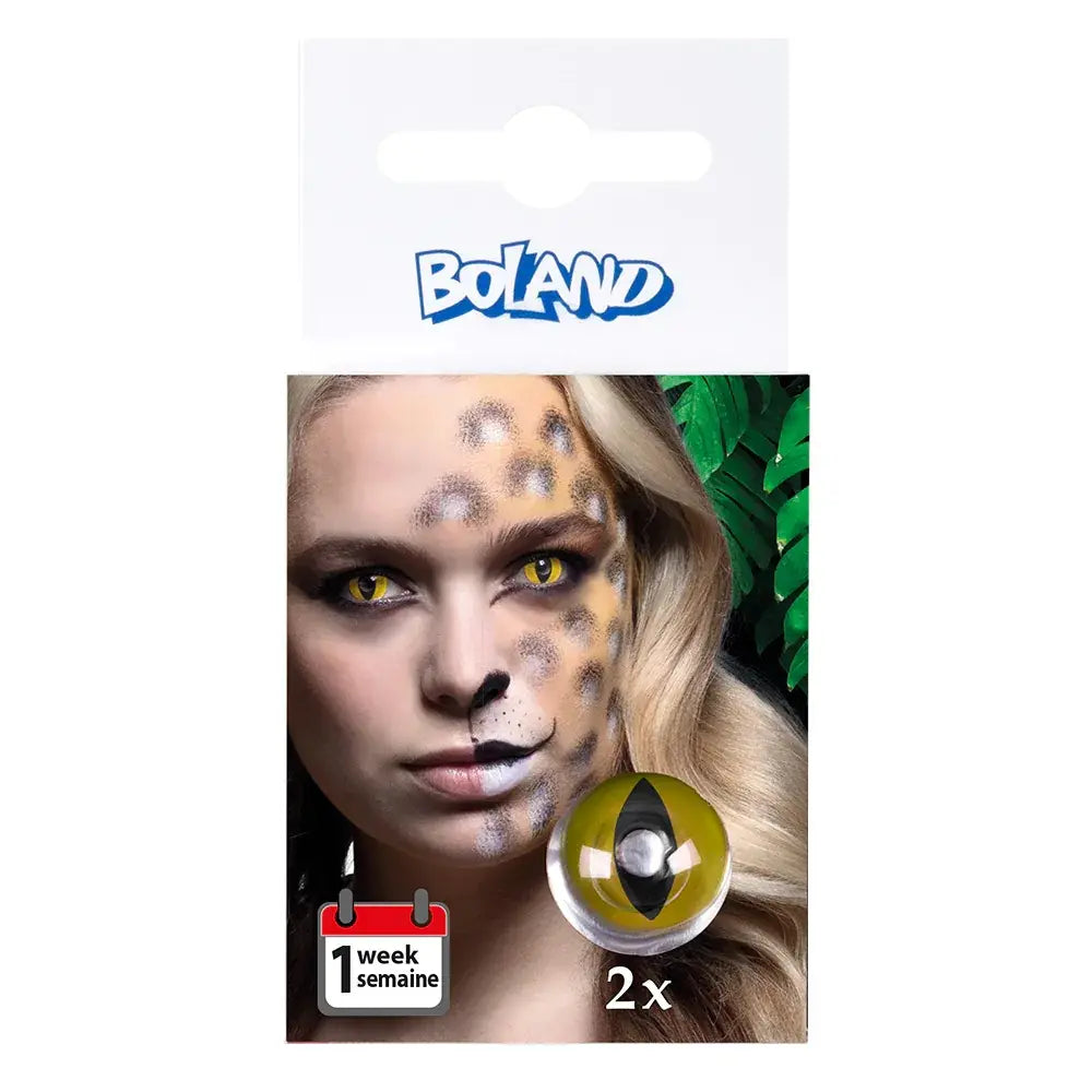 Lentilles Chat Sauvage - Jaunes pupille fendue - 1 semaine