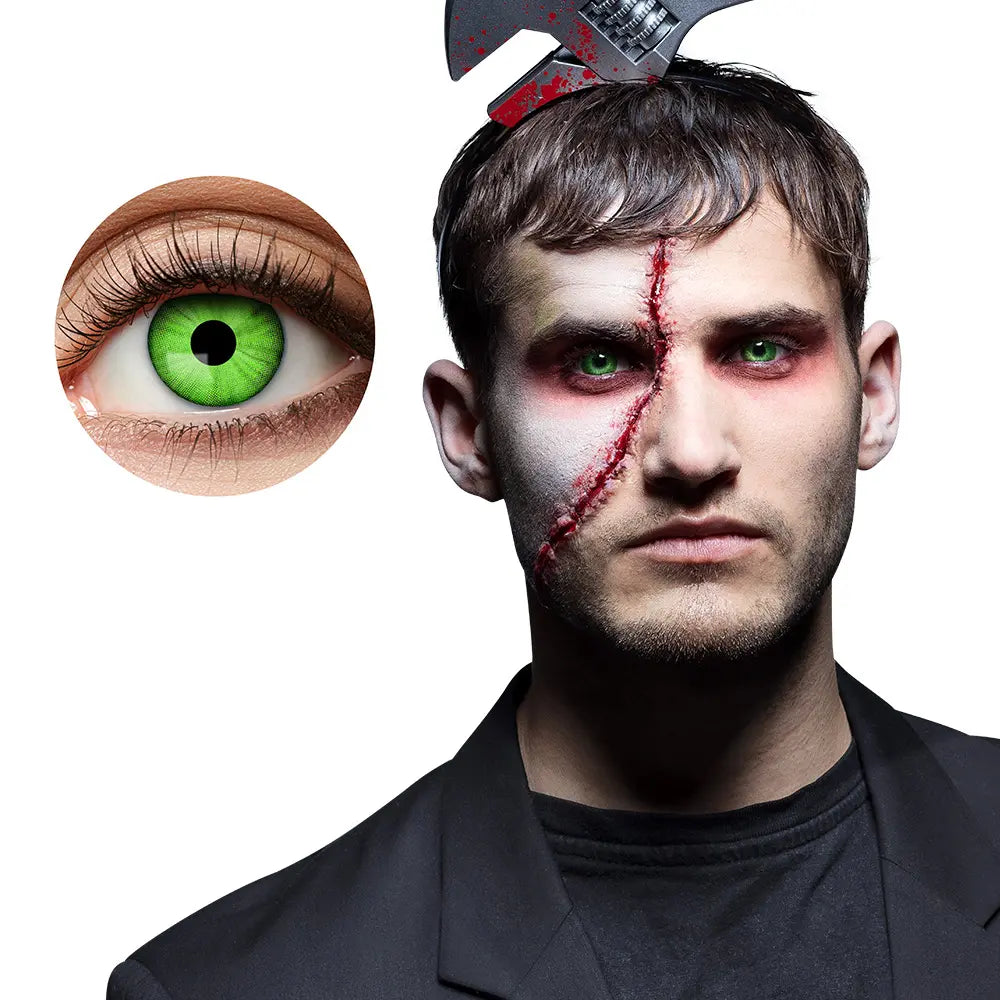 Lentilles Franky (Yeux de Monstre) - Vert et noir - 1 semaine