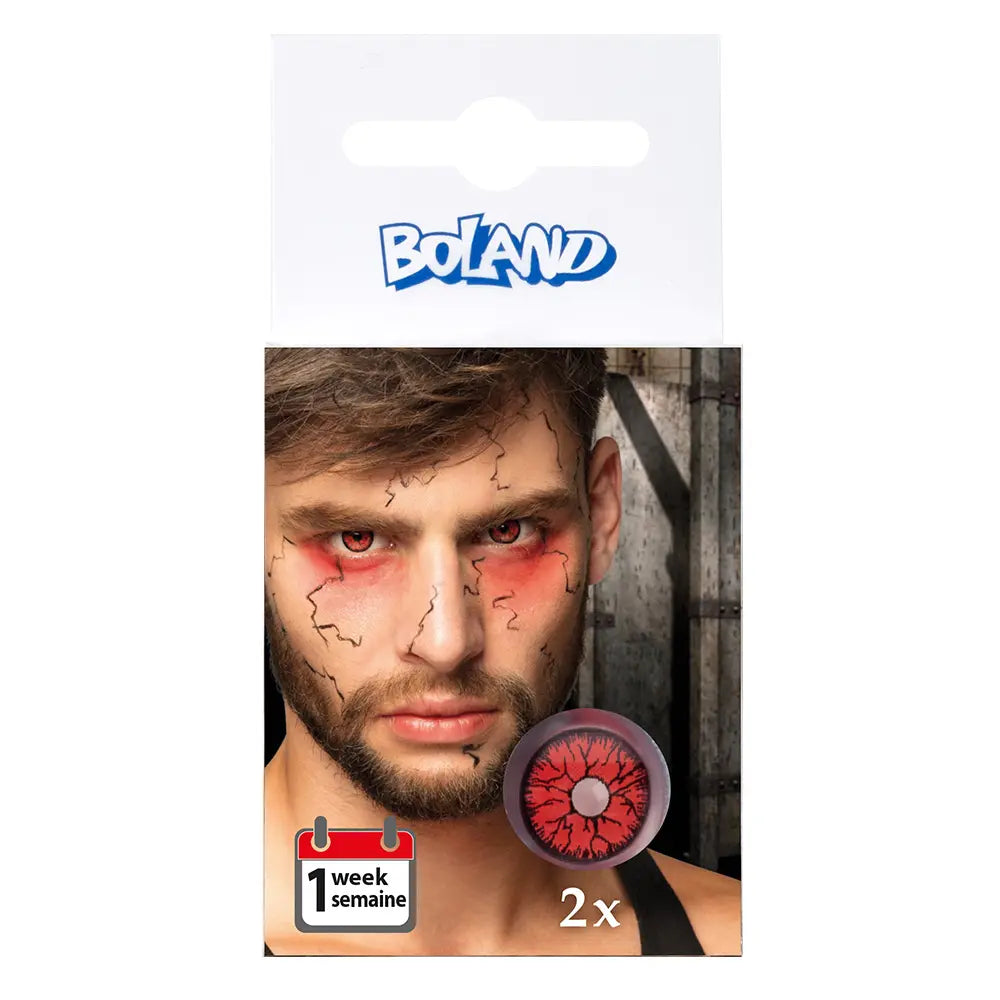 Lentilles Explosion - Rouges motif noir - 1 semaine