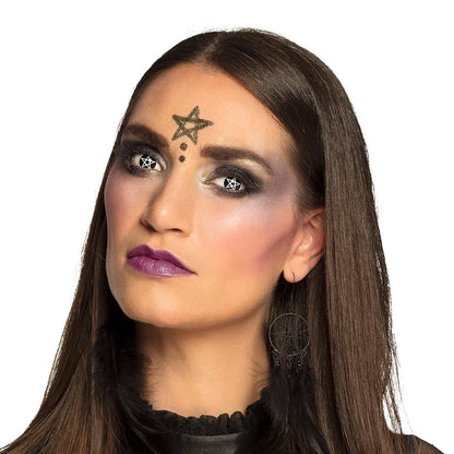 Lentilles Pentacle - Noires symbole blanc - 1 semaine