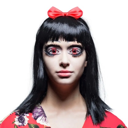 Lentilles Mangekyou - Rouges motif noir - 1 semaine