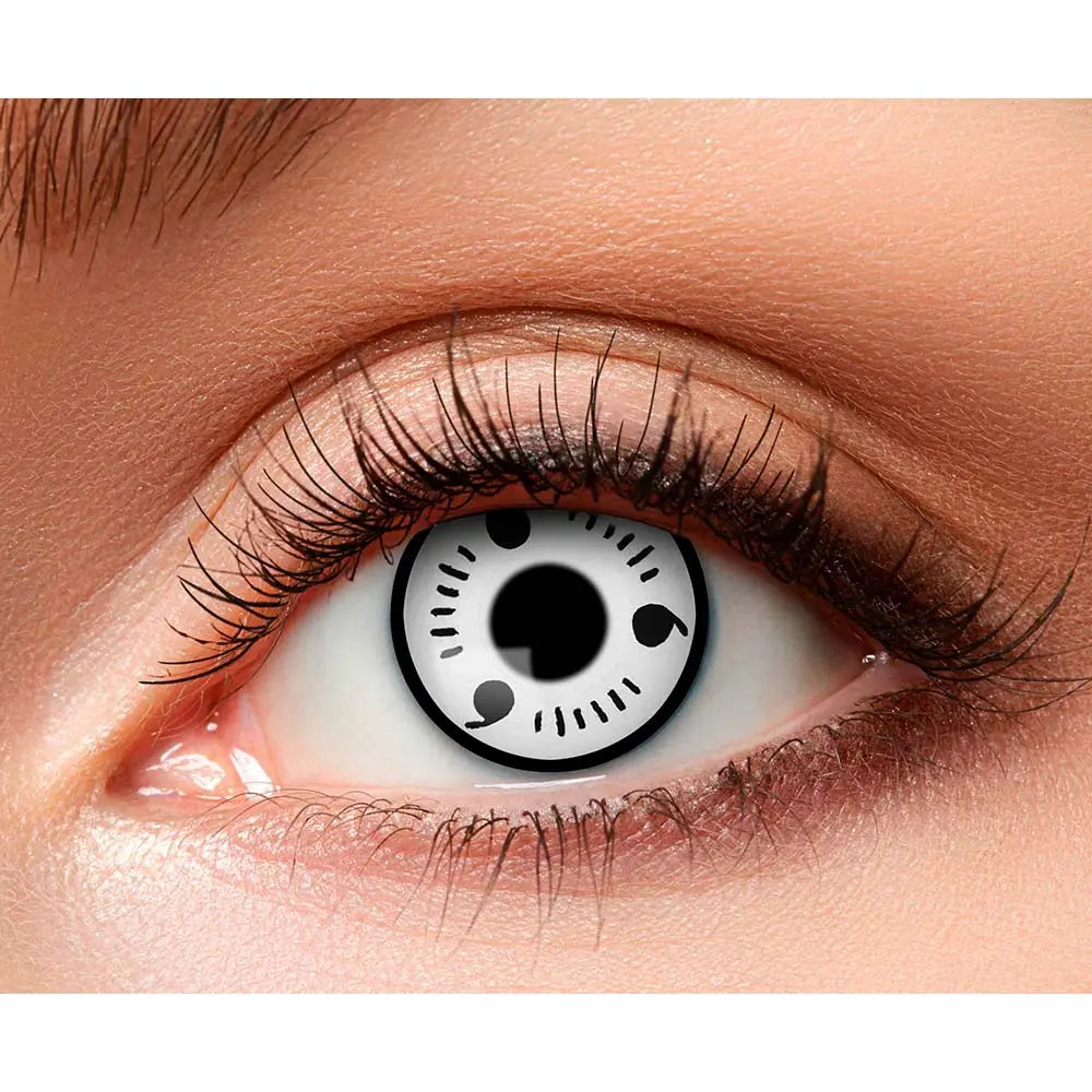 Lentilles Ghost bride - Blanches iris cerclé noir - 1 semaine