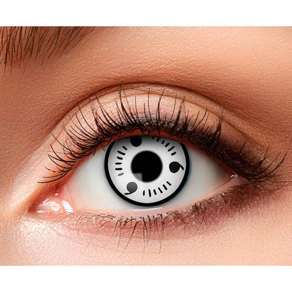 Lentilles Ghost bride - Blanches iris cerclé noir - 1 semaine