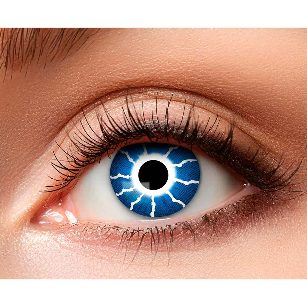 Lentilles Foudre (Yeux de Pirate Spectral) - Bleu électrique et noir - 1 semaine
