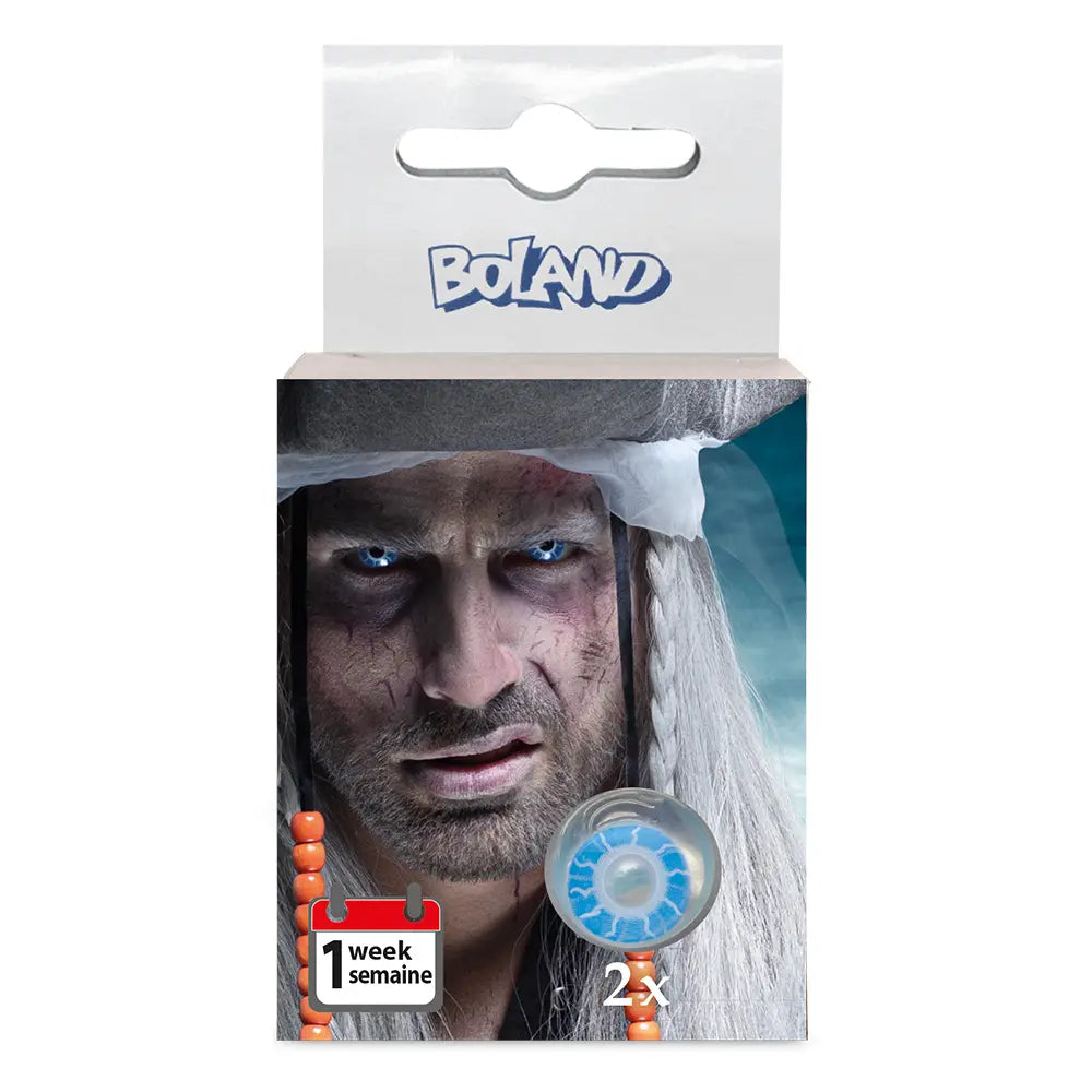 Lentilles Foudre (Yeux de Pirate Spectral) - Bleu électrique et noir - 1 semaine