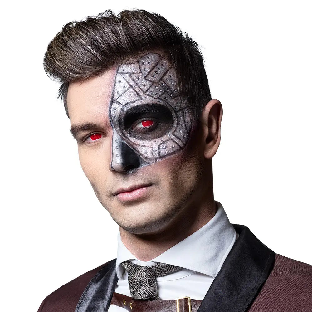 Lentilles Cyborg - Rouge bionique - 1 semaine