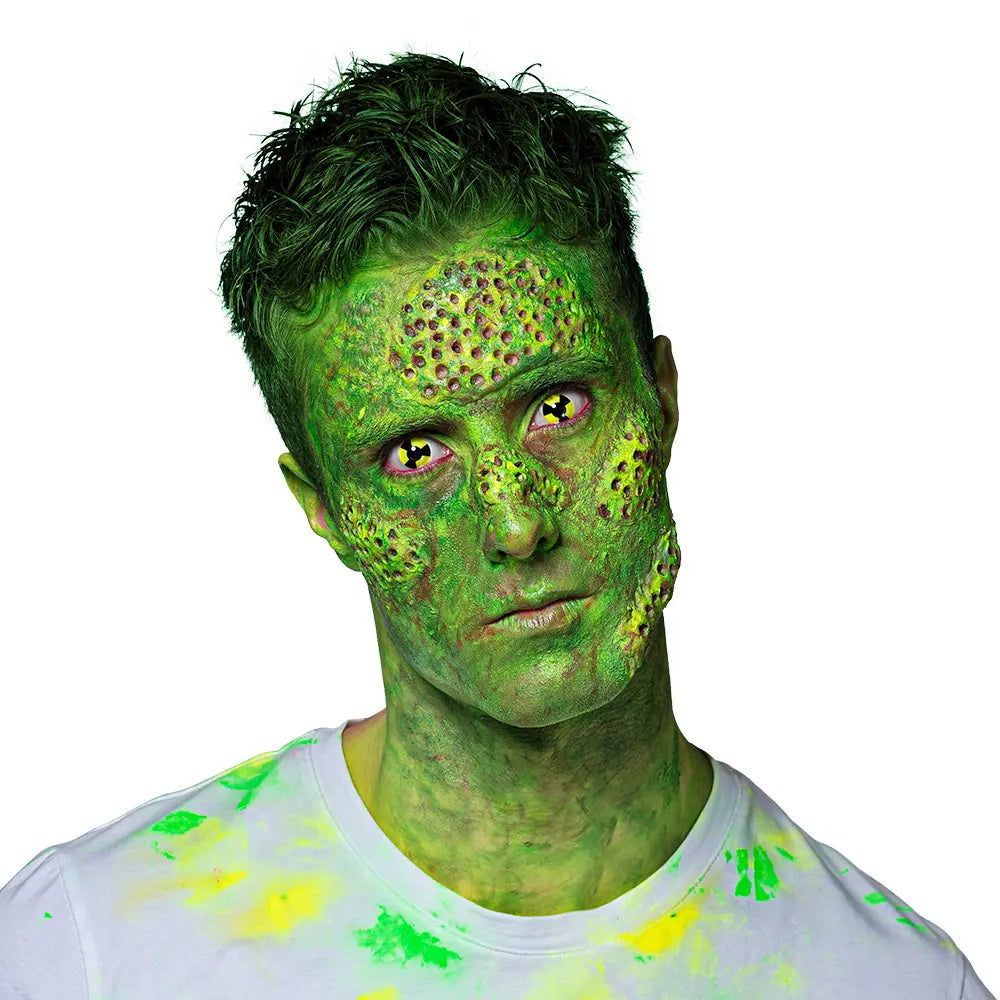 Lentilles Radioactive - Jaune & noir motif toxique - 1 semaine