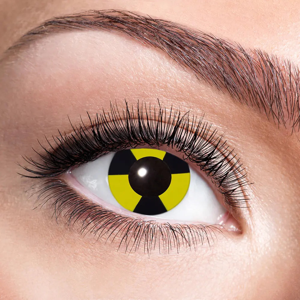 Lentilles Radioactive - Jaune & noir motif toxique - 1 semaine