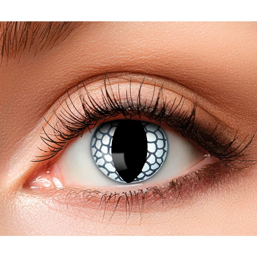 Lentilles Dragon - Pupille blanche façon reptile - 1 semaine